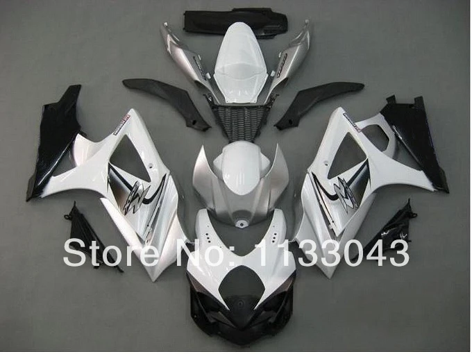 

7gifts Fairing For SUZUKI GSX-R1000 K7 07 08 Silver White GSX R1000 GSXR 1000 NEW K7 07-08 GSXR1000 2007 2008 Body