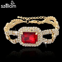 szelam 2019 austrain crystal bracelets for women gold color chain bracelets bangles fashion wedcding jewelry sbr140393