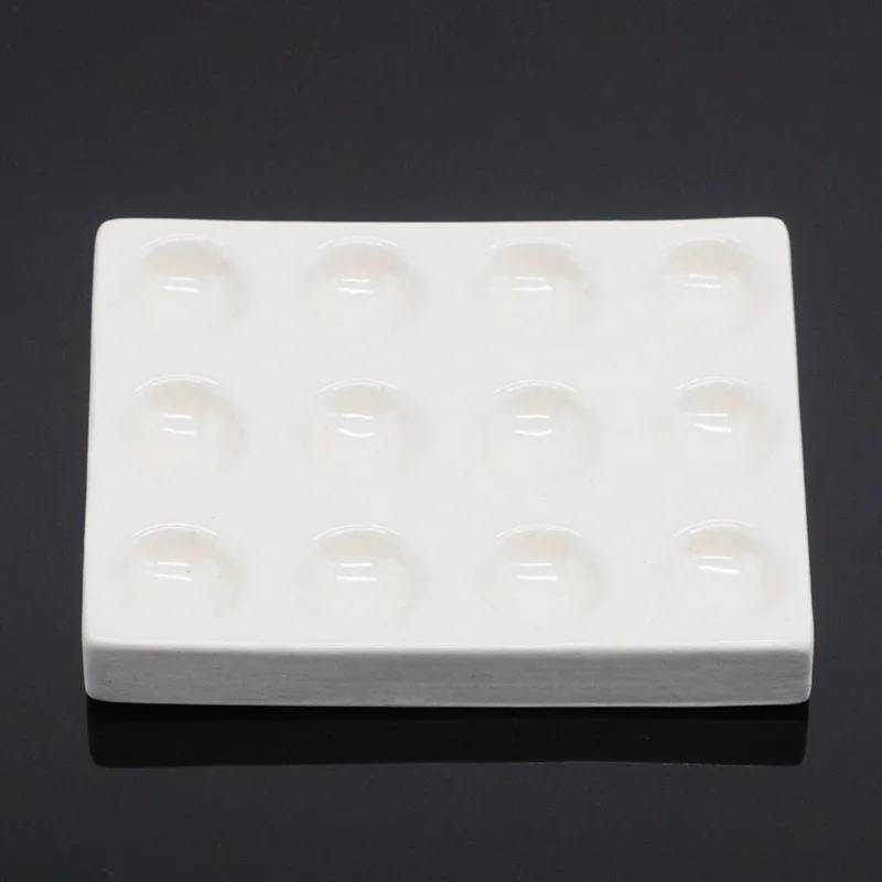 

Dentistry Porcelain Mixing Watering Moisturizing Plate 12 Slot Ceramic Palette For Dental Clinic