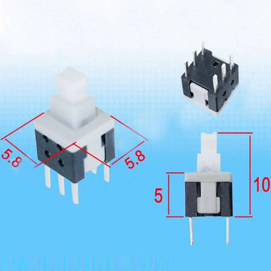 50 шт. 5 8*5 8 мм переключатели 6 контактов высокое качество мини мягкие сенсорные DC 12V