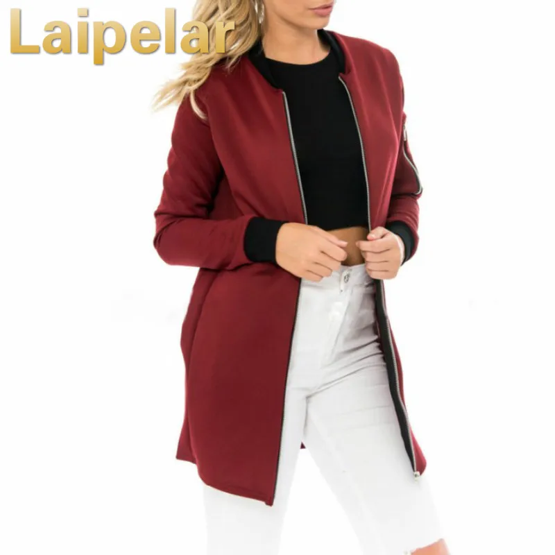 Laipelar короткая средней длины Осенняя Базовая куртка-бомбер женская цветная