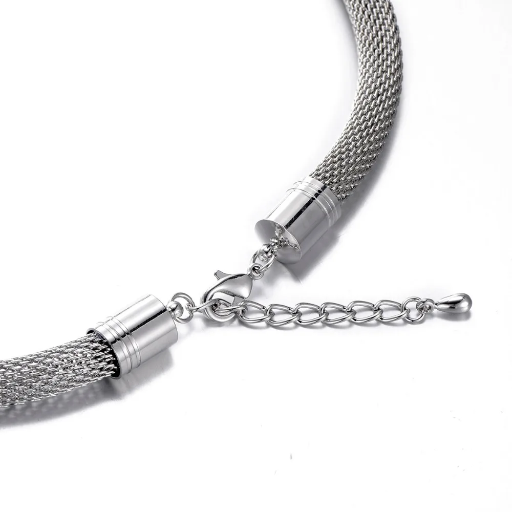 Fashion Multicolor Necklace For Women Simple Big Hole Beads Steel Mesh Chains Punk Style Jewelry Drop Shipping | Украшения и