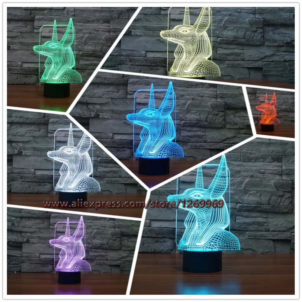 3D LED светильник s лампа животное Фараон олень USB детская игрушка детский подарок