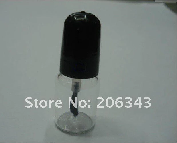 Стеклянная бутылка 3 мл с черной крышкой и щеткой для художественного дизайна