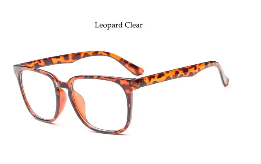 leopard clear Квадратные женские очки, известный бренд, прозрачные компьютерные очки в большой оправе, черные очки для женщин, умник, близорукость, прозрачные очки - Цвет оправы: leopard clear