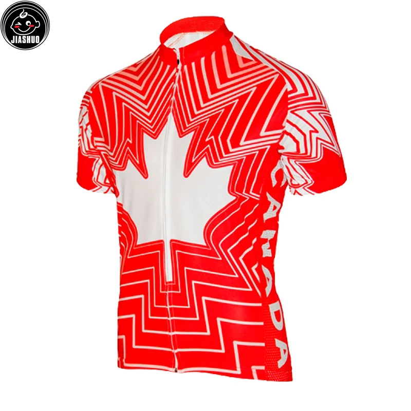 Новинка 2017 Классическая футболка для велосипедной команды Канады красного цвета