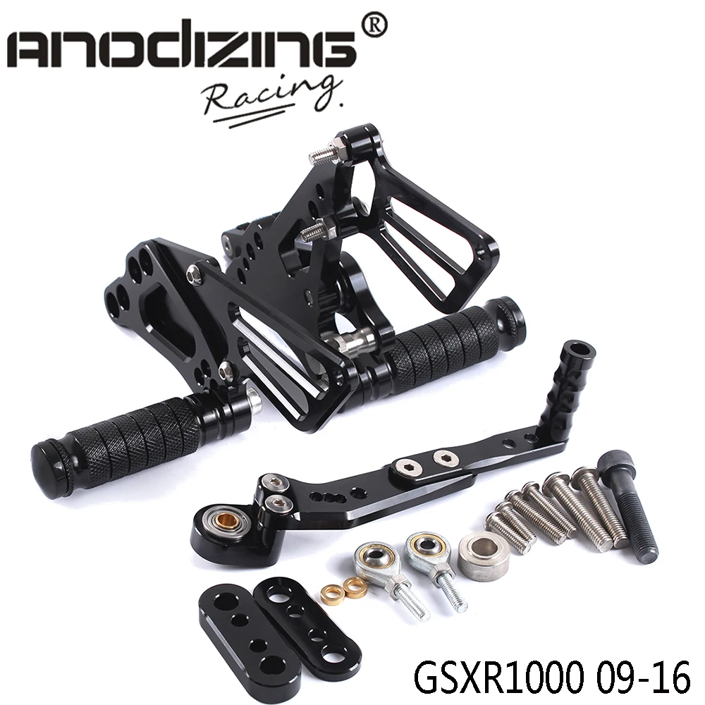 

Full CNC Aluminum Motorcycle Adjustable Rearsets Rear Sets Foot Pegs For SUZUKI GSXR1000 2009-2016