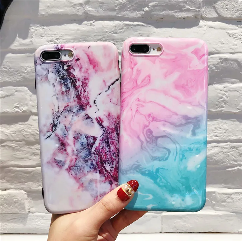360 градусов полный корпус защитный чехол для iPhone X 6 6S 7 8 Plus модный мрамор камень Мягкий силиконовый чехол для iPhone 7 Чехол стекло