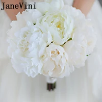janevini silk white ivory peony wedding bouquet de fleur artificial bridal holding flowers bride brooch bouquets mariage 2019