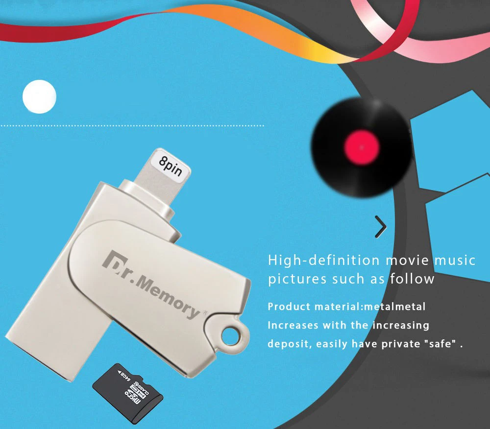 USB флэш-накопитель стиль устройство для считывания с tf-карт usb 3,0 для Apple iPhone 6S 7 plus IOS USB 2,0 адаптер металлический флеш-накопитель вращающийся
