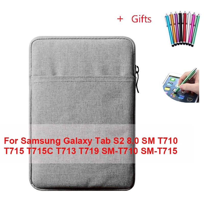 hui Сумочка-рукав с текстурой "Дикая Лошадь" для Samsung Galaxy Tab S2 8,0 SM T710 T715 T715C T713 T719 SM-T710 защитный экран для планшета чехол+ Бесплатный подарок - Цвет: hui