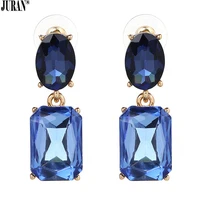 10 colors hot sale cute clear blue crystal dangle earrings brincos green red pink drops earrings juran wedding earrings jewelry
