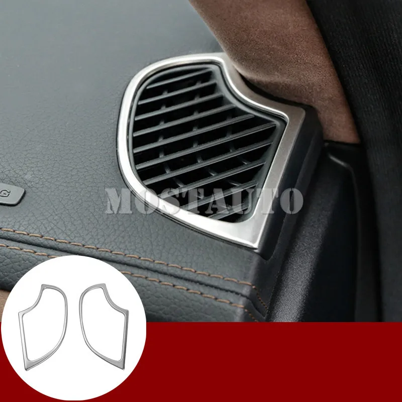 

For Benz S Class W222 Stainless Dashboard Air Vent Outlet Trim Cover 2014-2019 2pcs Car Accessories Interior Car Decor Car Trim