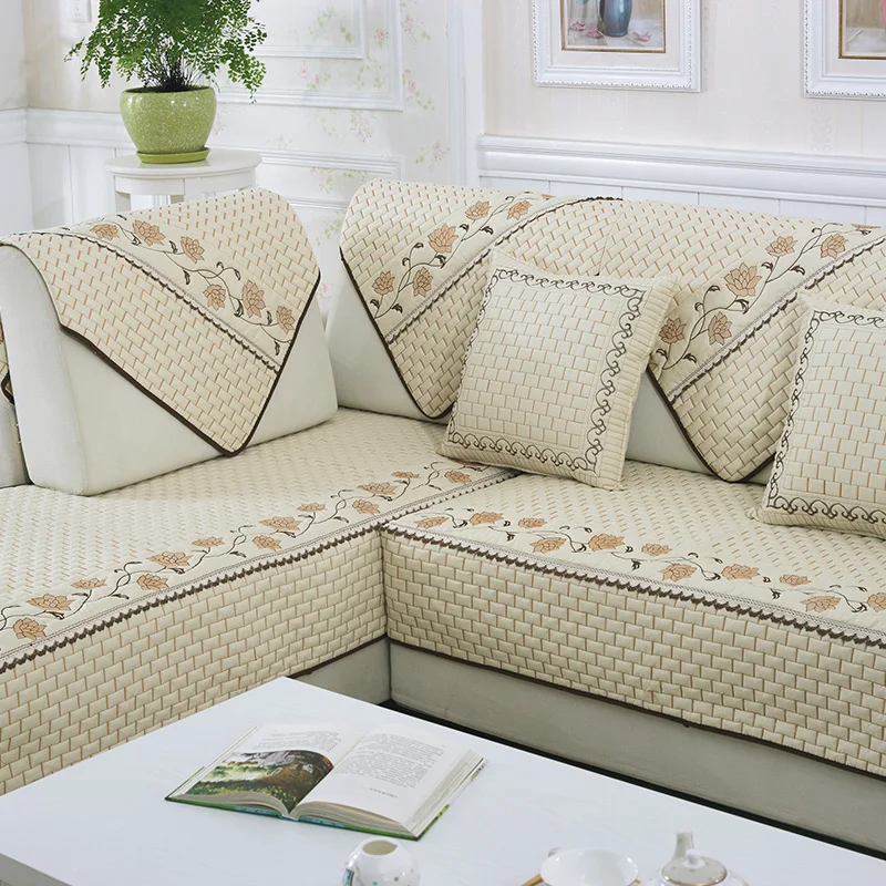 

100% Хлопковое полотенце на диван, всесезонный чехол для дивана, противоскользящее диванное полотенце, модное короткое современное рустикальное полотенце