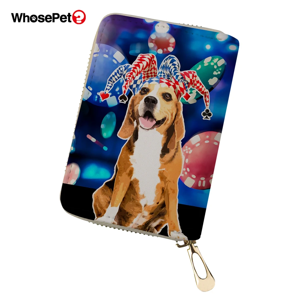 WHOSEPET Для женщин PU карты дорожный кошелек мультфильм в виде животного Смешной