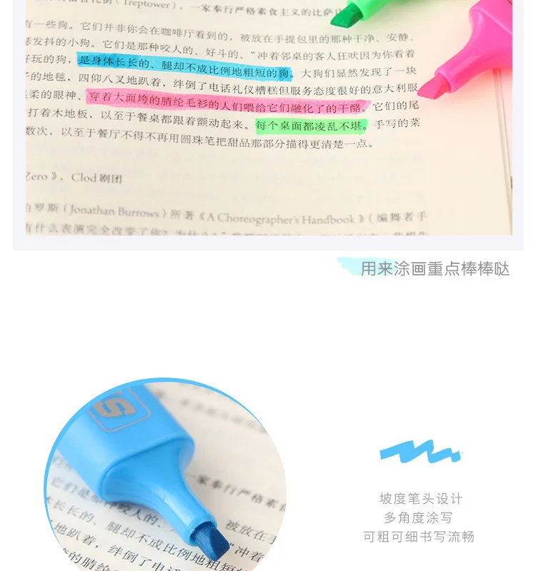 Coloffice Marker Pen Creative Candy Color Large Capacity Highlighter Student Prize Mark Graffiti Pen Children Stationery 1PC