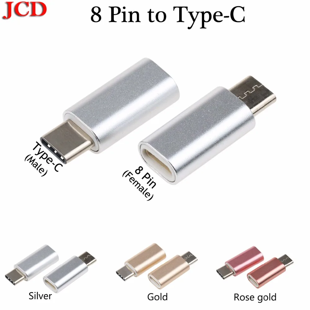 JCD Новые 8 Pin женские к Тип c Male адаптер USB C кабель конвертер зарядки разъем