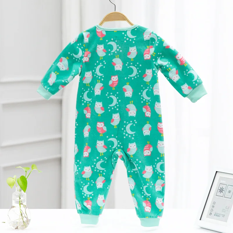 Baby clothes fleece baby jumpsuit newborn cartoon birds monkey girls boys overalls pajamas clothing outfits | Мать и ребенок