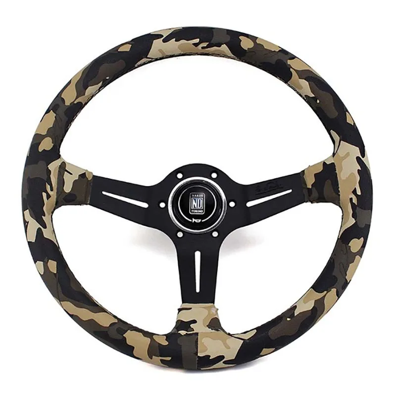 14 дюймовые спортивные рулевые колеса ND Camo из ПВХ кожи для дрифта|Рулевые и