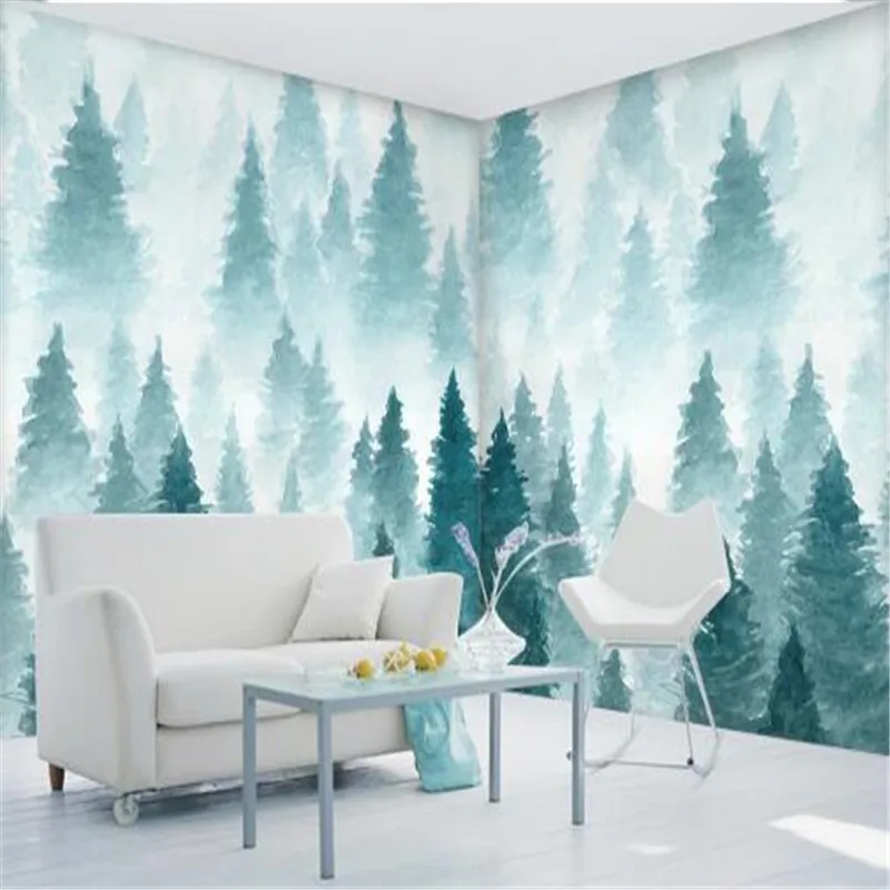 

Custom Photo Wallpaper for Walls 3D Murals Nature Trees Wall Papers for Living Room Home Decor Landscape Hand-Painted Wallpapers