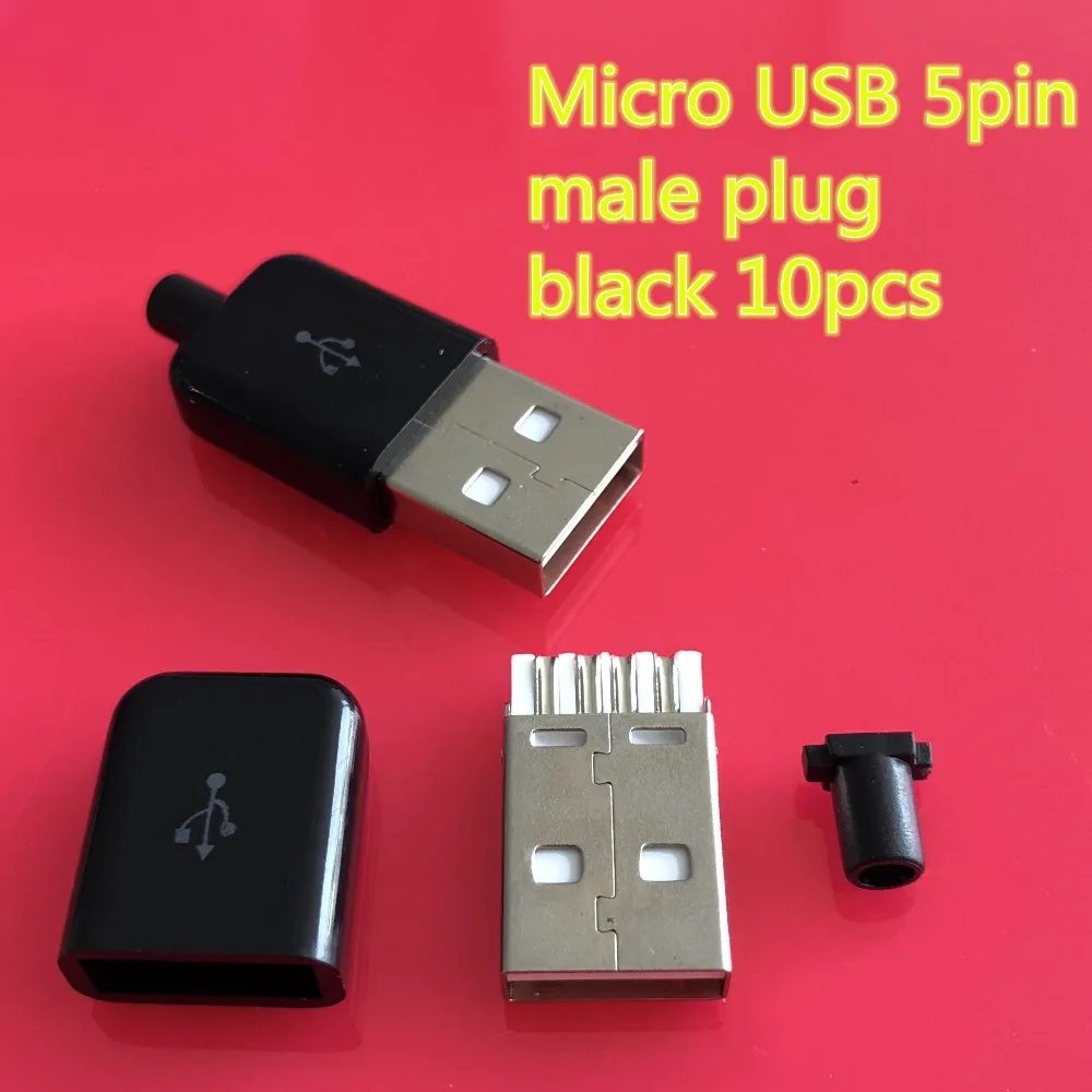 10 шт./лот YT2154 USB 2 0 Штекерный Разъем черный/белый сварочный кабель для передачи