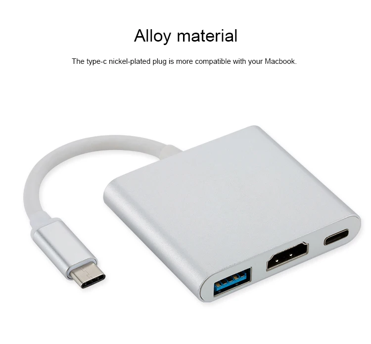 USB-C usb адаптер цифровой AV многопортовый адаптер type C к HDMI USB 3,0 кабель для зарядки адаптер USB-C 3,1 конвертер для Macbook