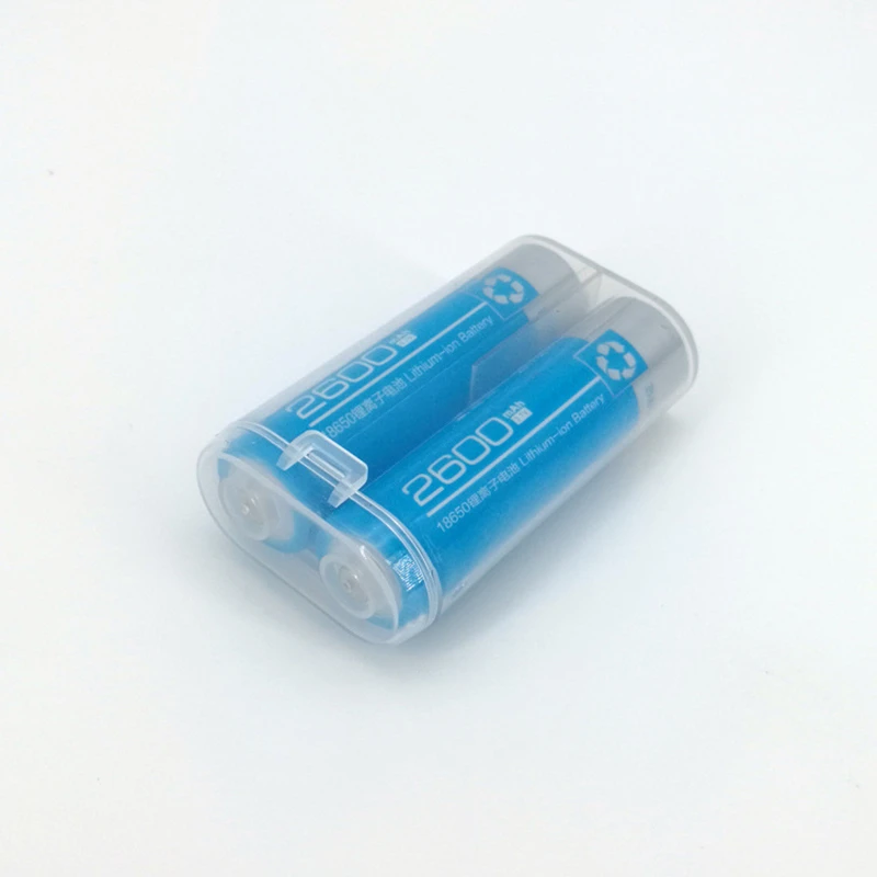 2 шт. прозрачный белый пластиковый чехол Коробка для хранения батарей 18650 |