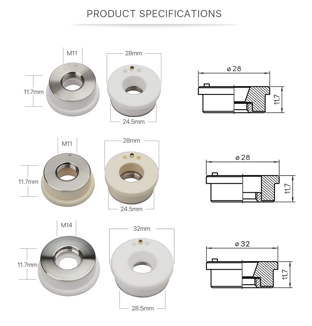 Cloudray лазерный керамический диаметр. 28 32 мм Держатель сопла волоконная Лазерная режущая головка Держатель сопла