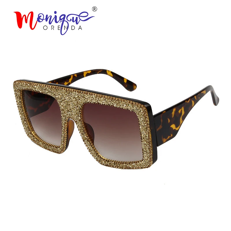 Большая оправа градиентные оттенки негабаритные солнцезащитные очки для женщин