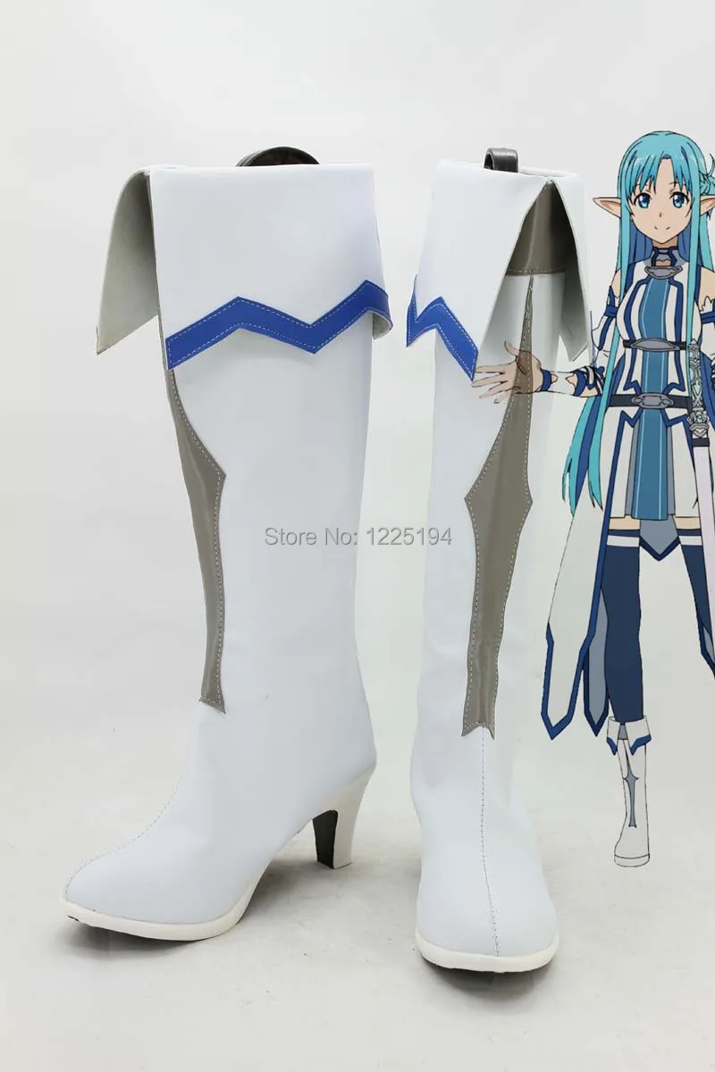 

Sword Art Online костюм Asuna для косплея (костюмированных игр) ботинки обувь на заказ Европейский/американский размер