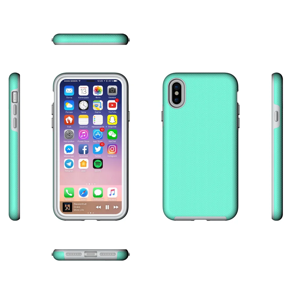 Pixpekoo для iphone х Чехол Двойной Слои Гибридный Heavy Duty матовая поверхность