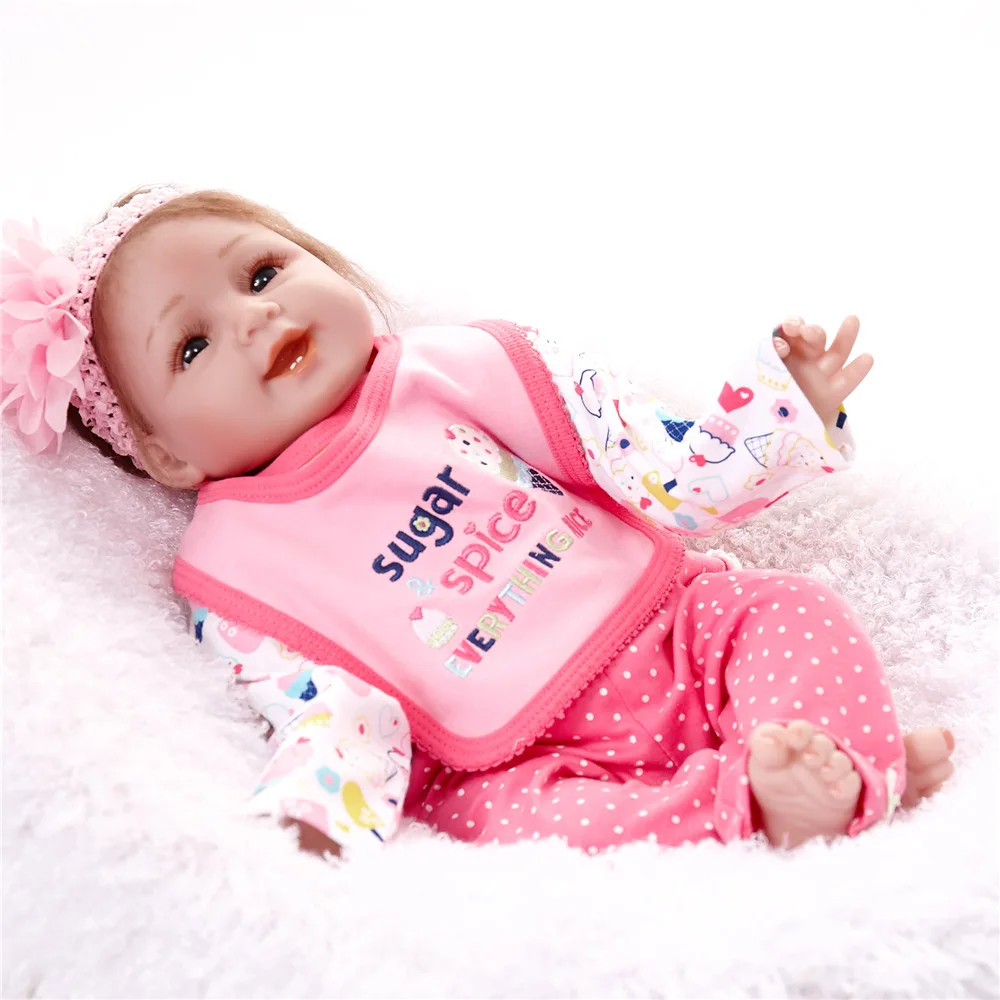 55 см настоящая тканевая девочка Реборн младенец 22 дюйма силикон куклы