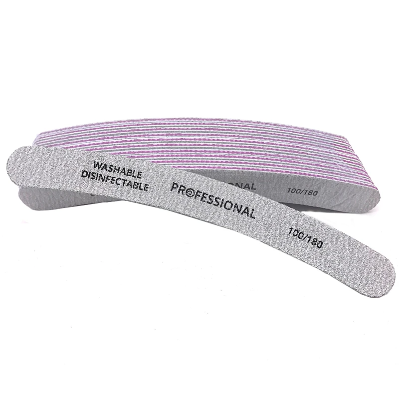 4 шт. серая пилка для ногтей 100/180 наждачная бумага дизайна двухсторонняя