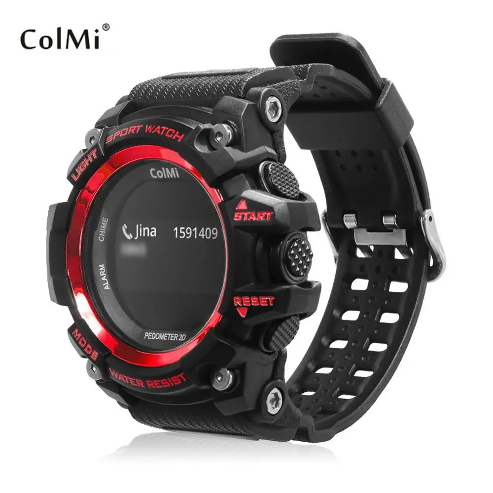Красный Умные часы ColMi T1 с oled-дисплеем, пульсометр, водонепроницаемые, с напоминанием о звонках, для Android, для iOS телефона - Цвет: Красный