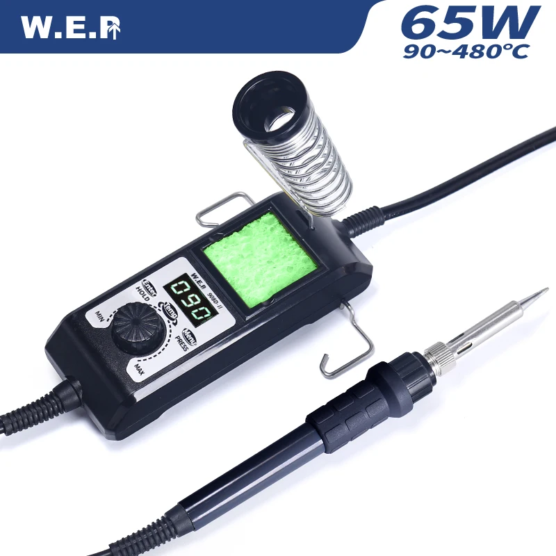 WEP 908D-II 65 Вт портативный светодиодный цифровой термостат паяльник Цифровая коррекция температуры защита от сна