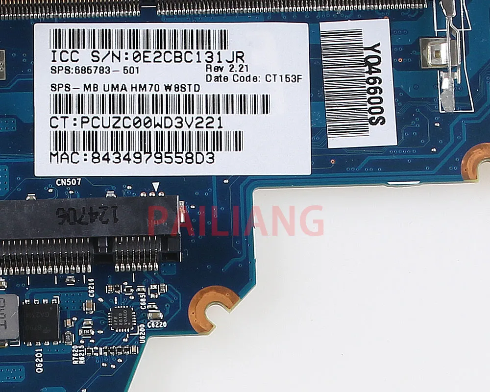 PAILIANG материнская плата для ноутбука hp 450 1000 2000 CQ45 PC материнская плата 685783-501 HM70 tesed DDR3