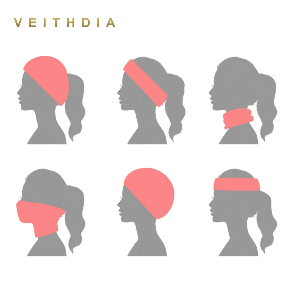 Женская трикотажная двухслойная шапка VEITHDIA осенне зимняя с цветочным принтом