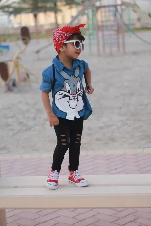 New Fashion Girls Blouse Shirt Long Sleeve Jeans Spring Summer Shirts for Toddler Girl's Outfits Cute Rabbit Print Blouse shirt