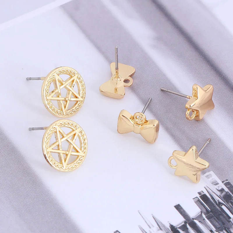 10 шт. серьги с бантом и пятиконечной звездой для женщин девочек детские ювелирные
