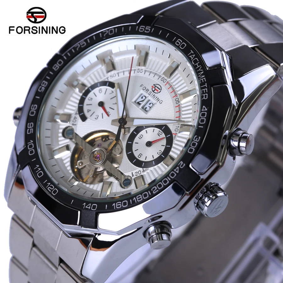 Часы наручные Forsining Мужские автоматические серия 2018 с турбийоном механические в