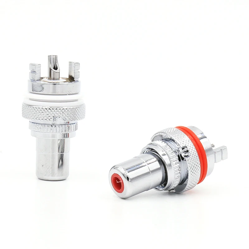 

8PCS High Quality Rhodium Plated RCA Socket Phono Chassis Female HIFI AMP