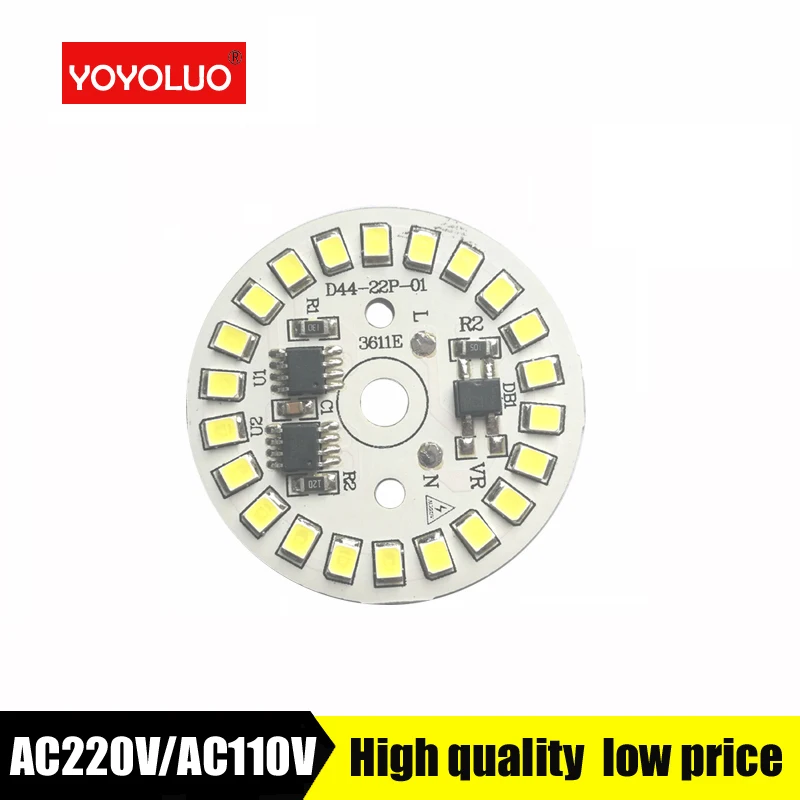 SMD2835 светодиодный светильник с чипом AC110V Smart IC power DIY AC220V 5 Вт 7 Вт 9 Вт 12 Вт 15 Вт Светодиодный светильник для внутреннего прожектора белый/теплый белый