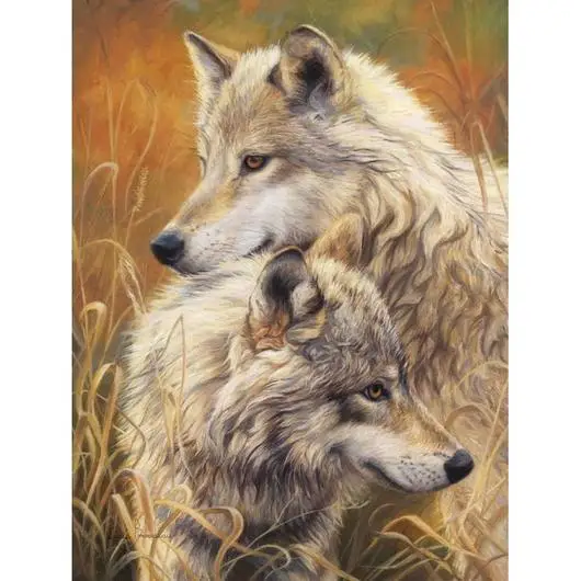 Two Wolves Diamond Painting Square | Cross Stitch