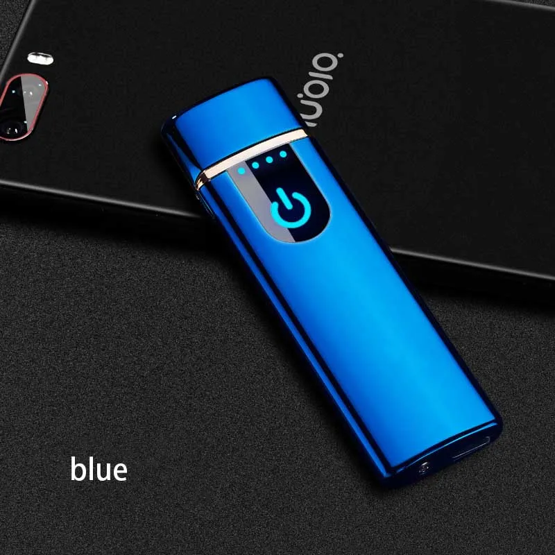 Usb-зажигалка электронная Лазерная зажигалка с логотипом Turbo Tugsten Зажигалка для курения - Цвет: blue