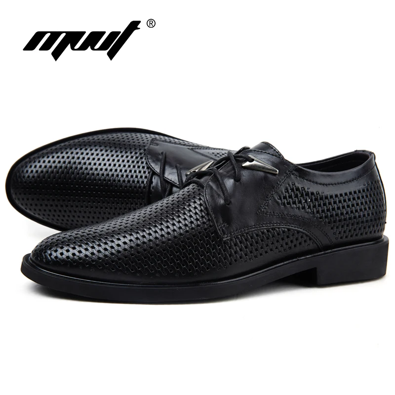 Туфли мужские из натуральной кожи оксфорды дышащие с перфорацией модельные