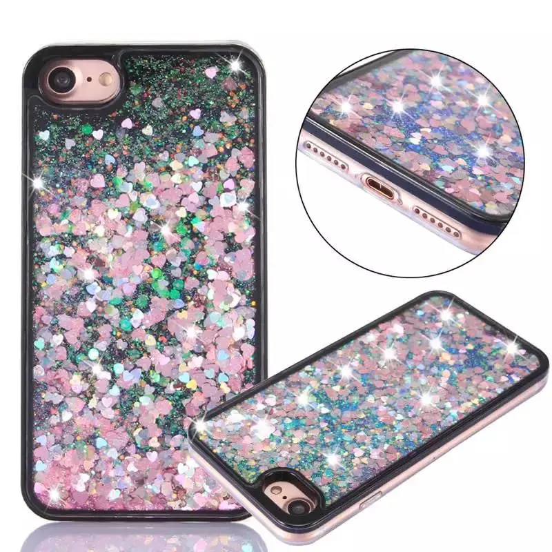 Liquid Glitter meteor sand sequins Colorful Dynamic Transparent Mobile Phone cases For iphone 5 XR 6 6S 7 8 X XS Max plus |