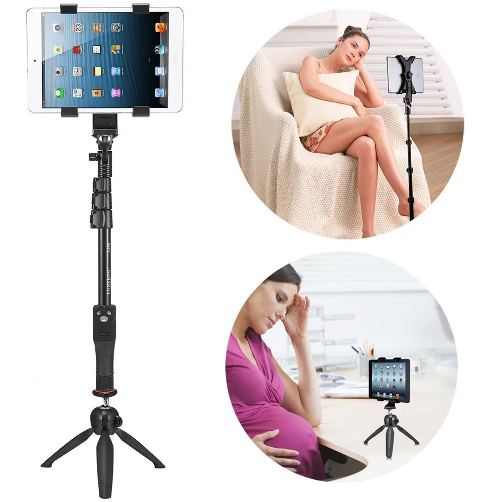 YUNTENG 1288 штатив+ Bluetooth пульт дистанционного спуска затвора селфи монопод+ Настольный держатель для Galaxy S 9 Note 8 для Pad MINI Tab 2/3