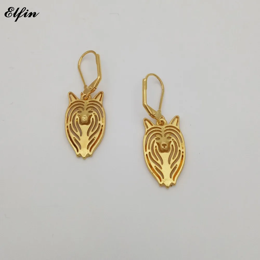 Elfin новые трендовые китайские хохлатые серьги Модные ювелирные изделия золотой