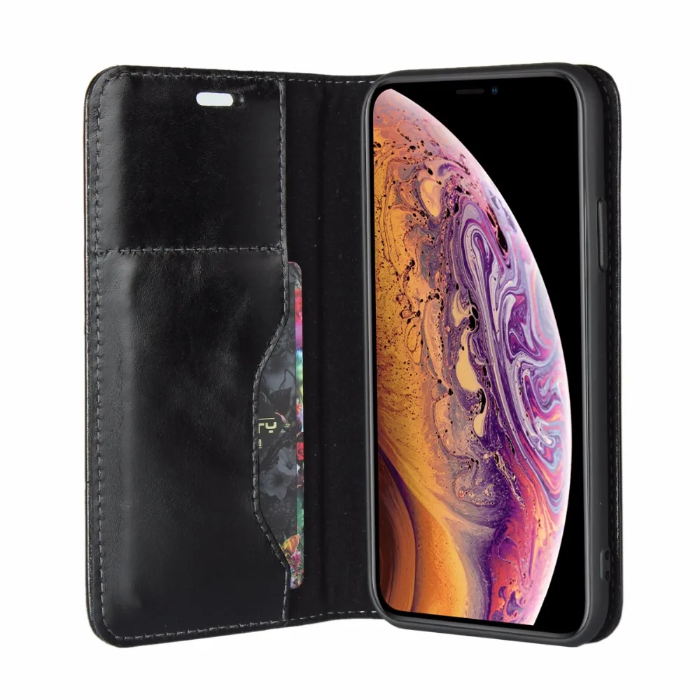 DNGN роскошный флип-чехол из натуральной кожи для iphone XS чехол-бумажник телефона в