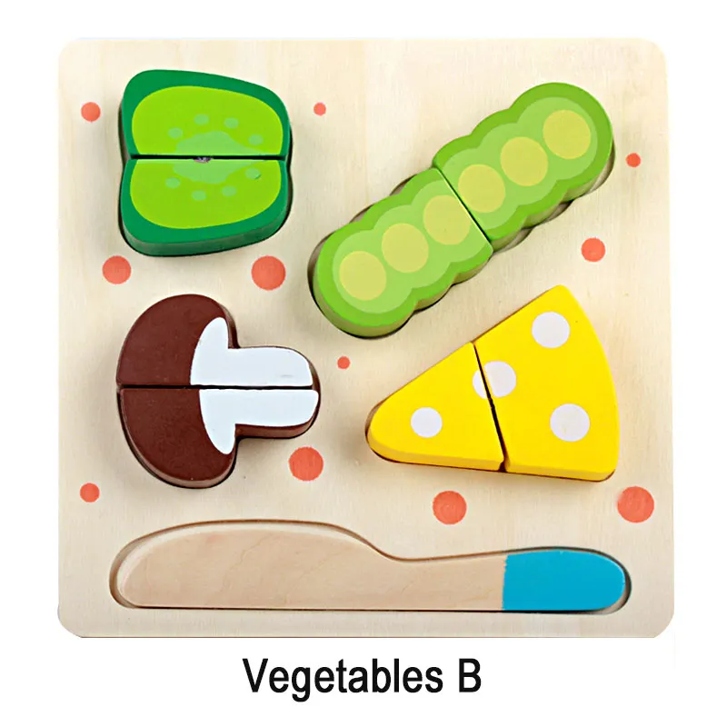 Vegetable B Logwood кухня забавная резка фрукты овощи еда игровой набор для приготовления пищи для детей брендовые игрушки ABS деревянный Безопасный нож многоцветные подарки - Цвет: Vegetable B